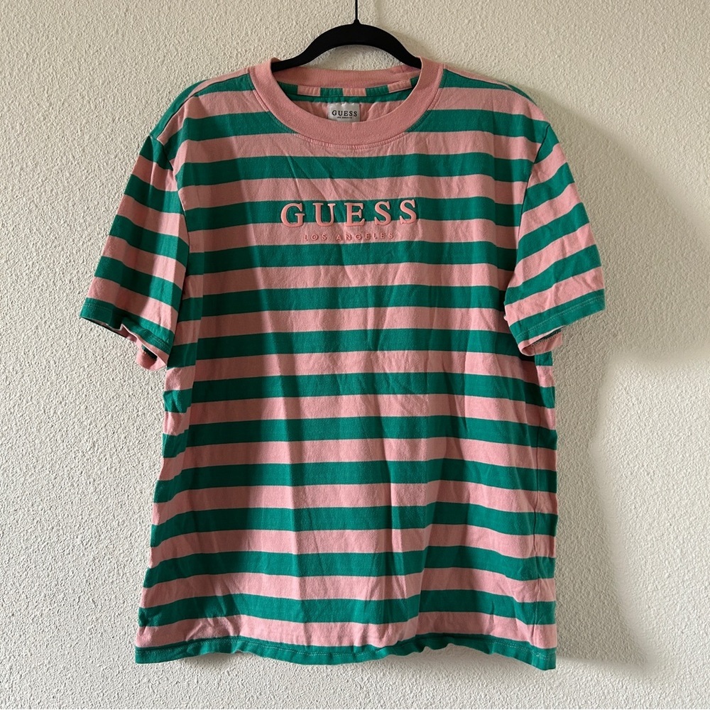 Guess Casual Preppy Striped Everyday Girlie Relax Tshirt Women’s Medium